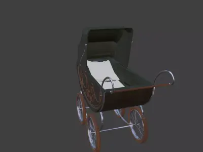 Old Victorian stoller 01 3D model