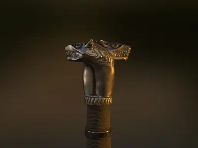 Sword of the Wolf School Low-poly 3D model