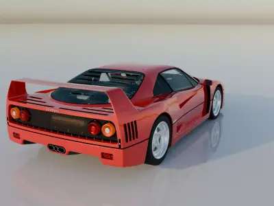 Ferrari F40 1987 High Detail Game Ready Cinematic Low-poly 3D model