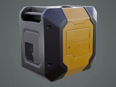 Portable Inverter Generator Low-poly 3D model