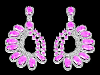 Antique Art Deco Style Earring 5 3D print model