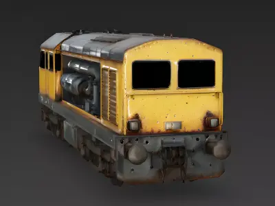 Realistic 1990s Diesel Freight Locomotive 3D Model Low-poly 3D model