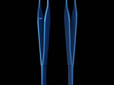Robotti Brown Forceps  ENT Surgical Medical Instrument 3D Model 3D model