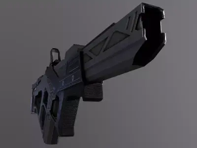 Sci-Fi Gun Low-poly 3D model order