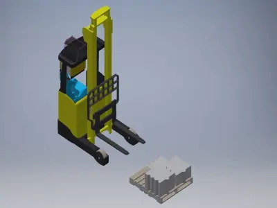 Small forklift 3d model 3D model