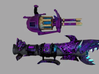 High-Quality Jinx Weapons from League of Legends  Hard Surface 3D model