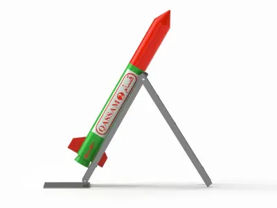 Qassam Rocket with launcher collection  3D model