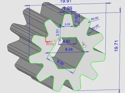 3d Gear with arrow in middle 3D model