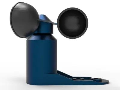 Anemometer gold wind turbine Low-poly 3D model