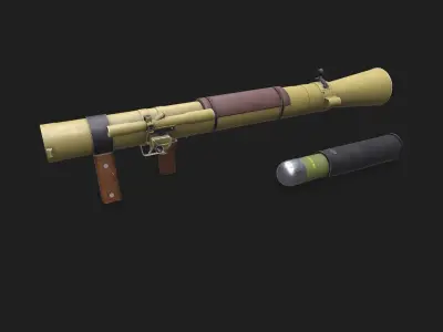 Carl Gustaf M2 Recoilless Rifle Anti Tank Rocket Launcher Low-poly 3D model