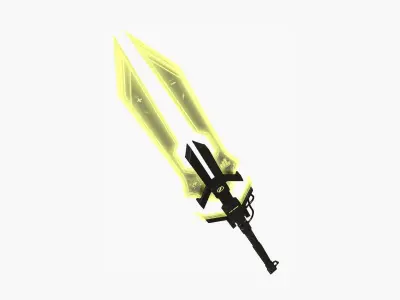 SciFi War Spear A05 Black Yellow - Character Design Fashion Low-poly 3D model