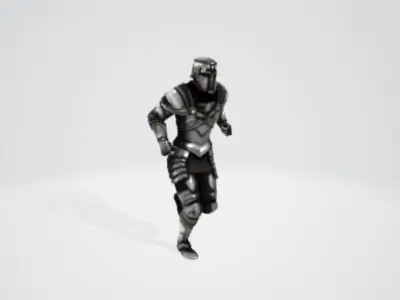 Pre Animated Running Soldier 3D model