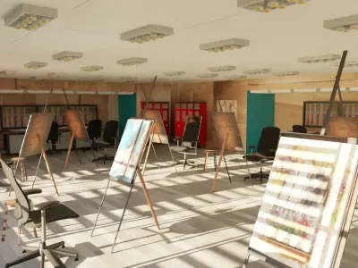 Art Workshop - Painting Workshop Low-poly 3D model