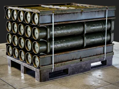 Military Cartridge Tube Cargo Low-poly 3D model