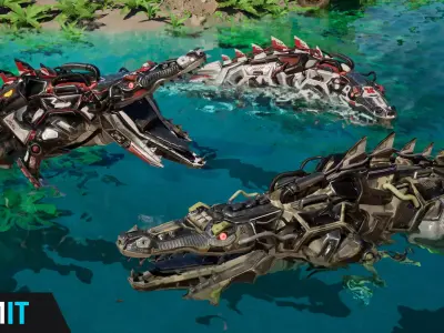 SciFi Crocodile Low-poly 3D model