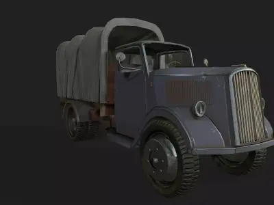 Opel Truck from WWII Low-poly 3D model
