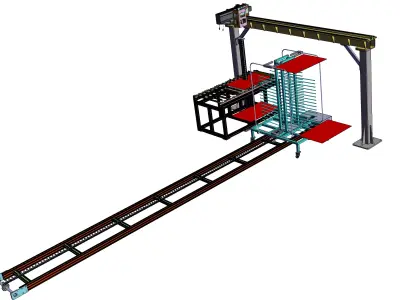 Various glass panel cutting trusses 3D model