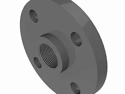 PVC Fixed Flanges - BSP Female Connection Free 3D model