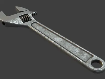Adjustable Wrench Low-poly 3D model get