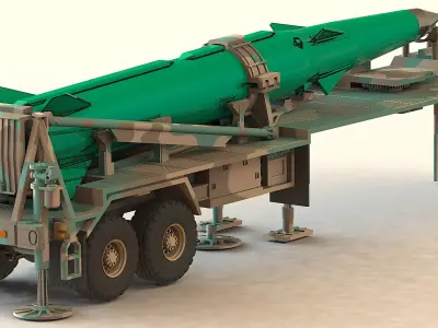 PERSHING II ON LAUNCH TRAILERS P 3D print model