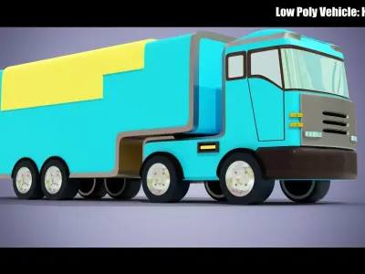 Low Poly Vehicle -  HGV Truck Low-poly 3D model