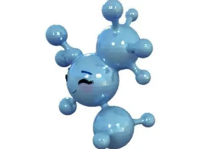 3D model of water molecule Free 3D model