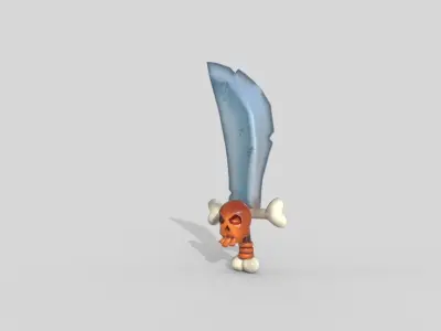 stylized axe Low-poly 3D model 14