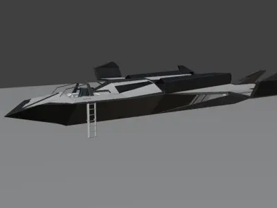 Low Poly Spaceship With Cockpit Interior Free low-poly 3D model