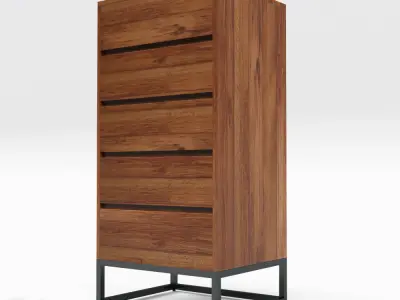 Logan Industrial 5-drawer Dresser by West Elm 3D model