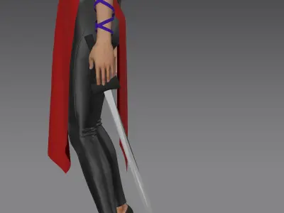 warrior  woman game character - marvelous designer 3D model
