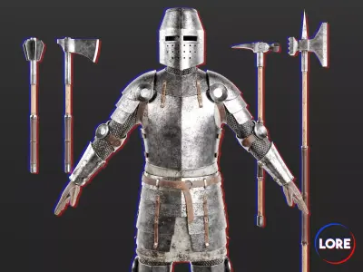 Medieval Collection Knightly Man at Arms 3D Model Pack