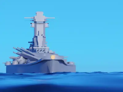 IJN Yamato Low-poly 3D model