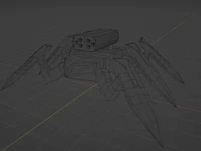 Robot Spider  Low-poly 3D model