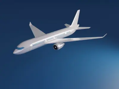 Simple Airplane Low-poly 3D model