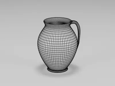 Antique Terracotta Pot 24x25x30 Low-poly 3D model
