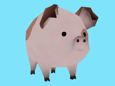 Pig Low Poly Low-poly 3D model