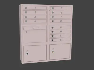 Stylized Community Mailbox Low-poly 3D model