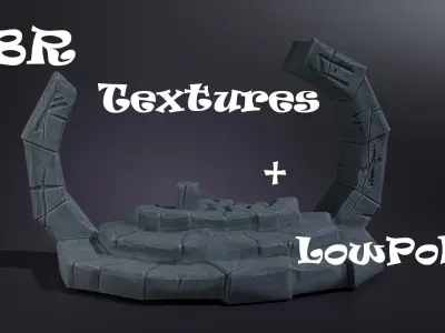 Medieval stylized ruin Free low-poly 3D model