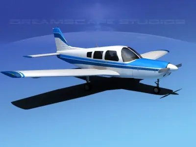 Piper Warrior II 3D model 4
