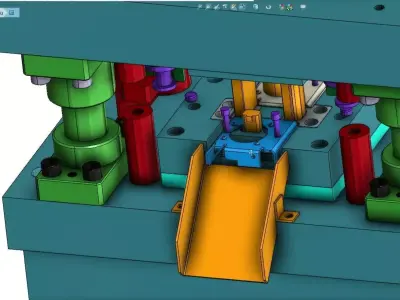 Continuous Metal Stamping Die Mold 3D CAD Model 3D model