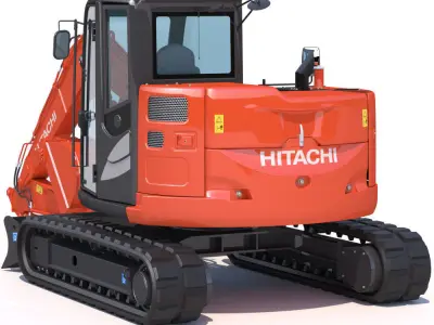 Compact Excavator Hitachi ZX85USB 3D model