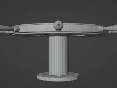 Ships Wheel Table Low-poly 3D model