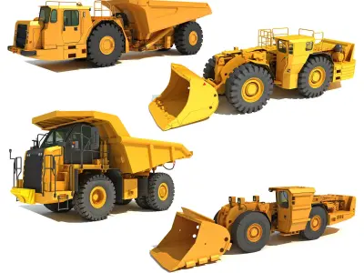 Underground Mining Machinery Collection 3D Model Pack