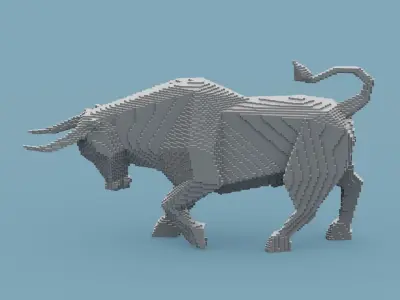 Voxel Bull Low-poly 3D model purchase