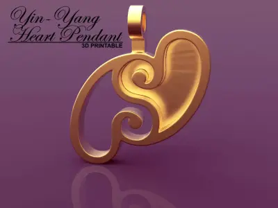 Yin-Yang Hearts Pendant 3D print model