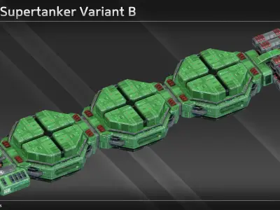 Spaceship TS126 Supertanker Low-poly 3D model