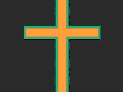 A CROSS WITH A STONE AND A SET OF EYELET AND BEADS INSERTS  3D print model
