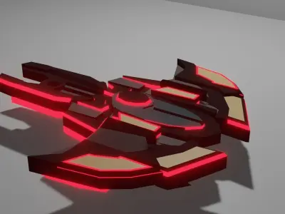 science friction neon space ship Free 3D model