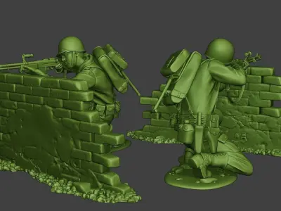 American soldiers ww2 Pack A10 3D print model