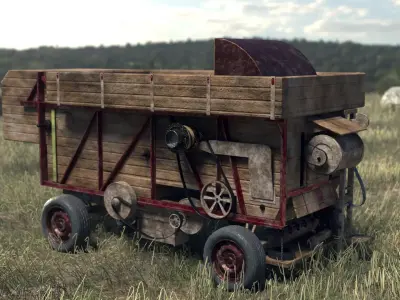 40 era Thresher - Combine Harvester 3D model